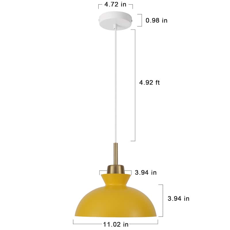 1-Light Modern Classic Semi Flush Mount Chandelier, Farmhouse Dome Pendant Light for Kitchen Island Dining Room