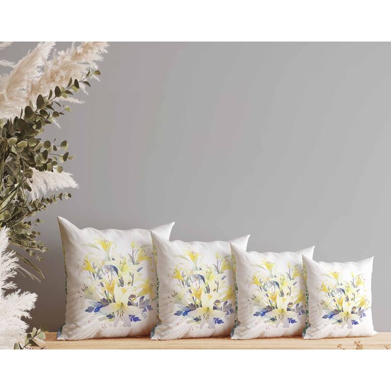 Lily Mist Serenity Faux Suede Reversible Throw Pillow Yellow and Green