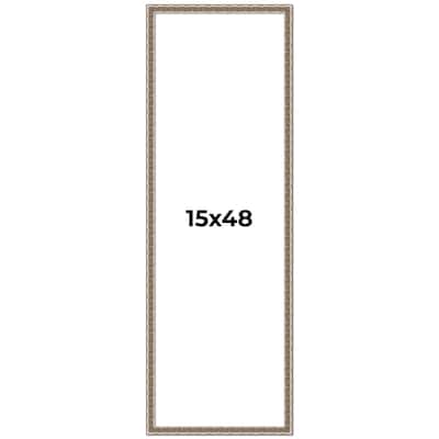 15x48 Frame Silver Versailles Ornate Solid Wood Picture Frame | 1 Inch