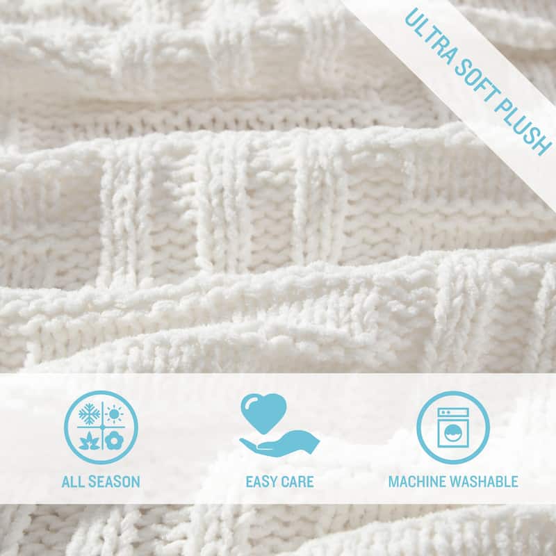 Tommy Bahama Chain Basket Solid Reversible Throw Blanket