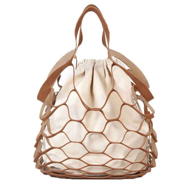 Shop Women Hollow Handed Netbath Bucket Bag Casual Tote Bag Big