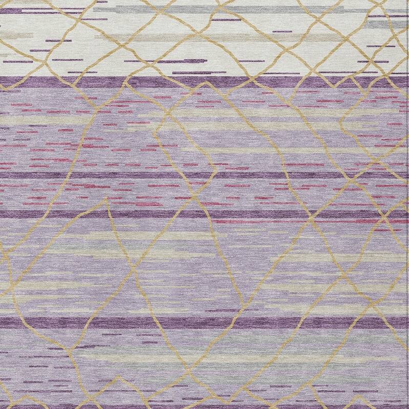 HomeRoots Striped Modern Rectangle Outdoor Rug