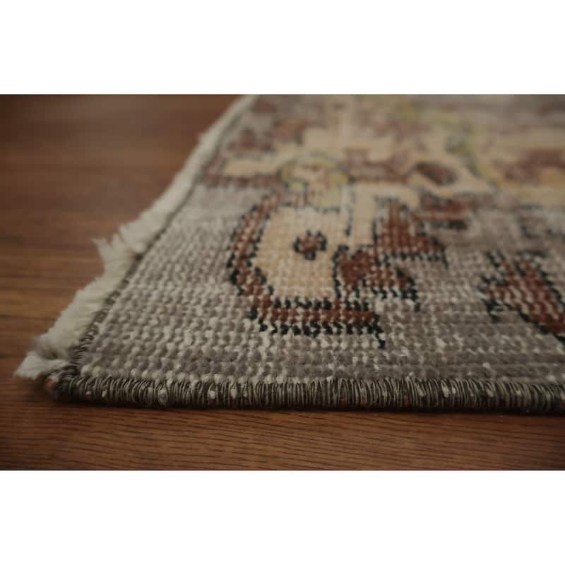 Hand Knotted Oriental 100% Wool Carpet Transitional Floral Beige & Ivories Anatolian Area Rug - 9' 9'' X 5' 6''