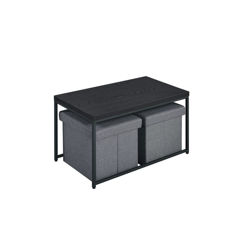 Murph Wood Grain 3 Piece Coffee Table Set - Black