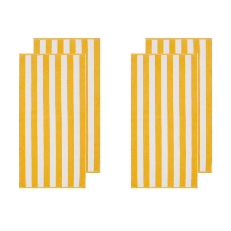 Oceanfront Resort Classic Cabana 4 PACK Beach Towel.