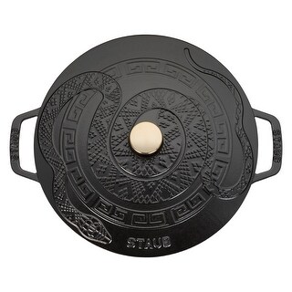 Staub Cast Iron Essential French Oven, Dutch Oven, 5-quart, serves 5-6, Made in France, with Snake Lid - 5-qt