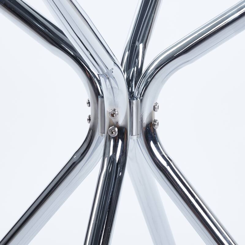 Modern Round Glass Dining Table 2 to 4 Person, Kitchen Table with Tempered Glass Top & Metal Legs for Dining Room, Living Room