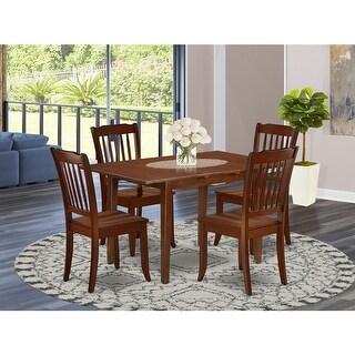 Rectangular Dining Set - 5 Piece Table & Chair Set - Rustic Farmhouse ...
