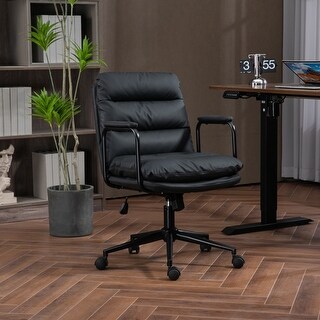 Ergonomic Mid Back Office Chair with Recline Function, Adjustable ...