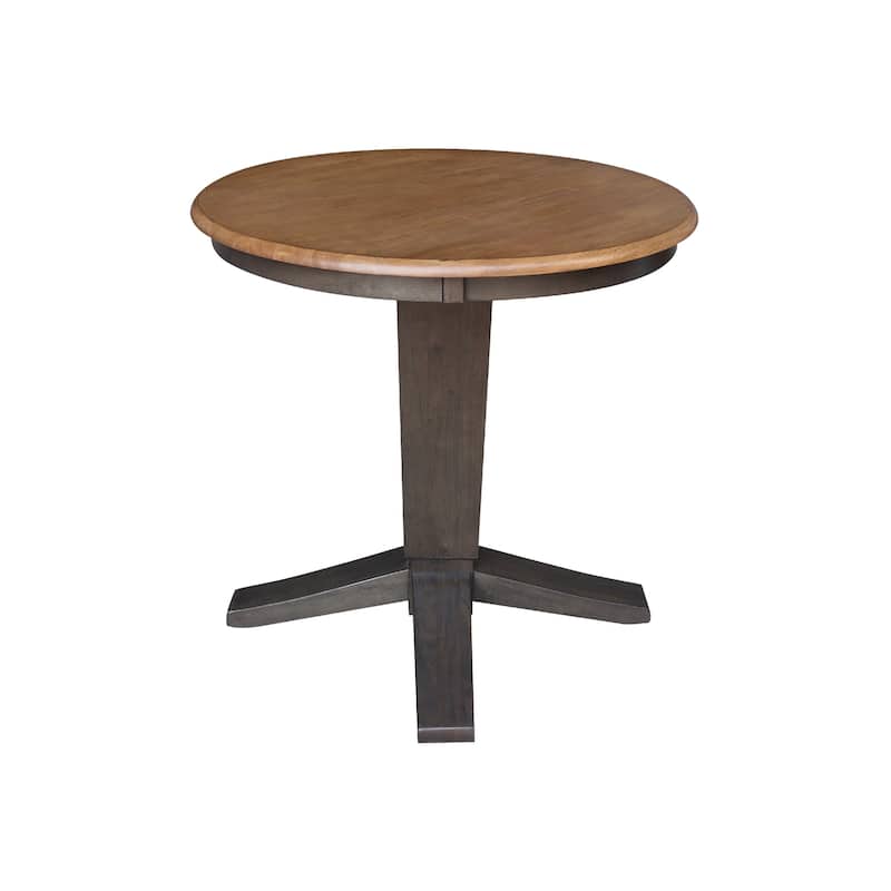 30 in Solid Wood Round Top Pedestal Dining Table