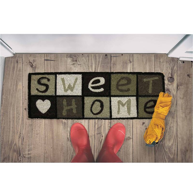 Sheltered Printed Large Front Door Mat Sweet Home Coir Coco Fibers Rug