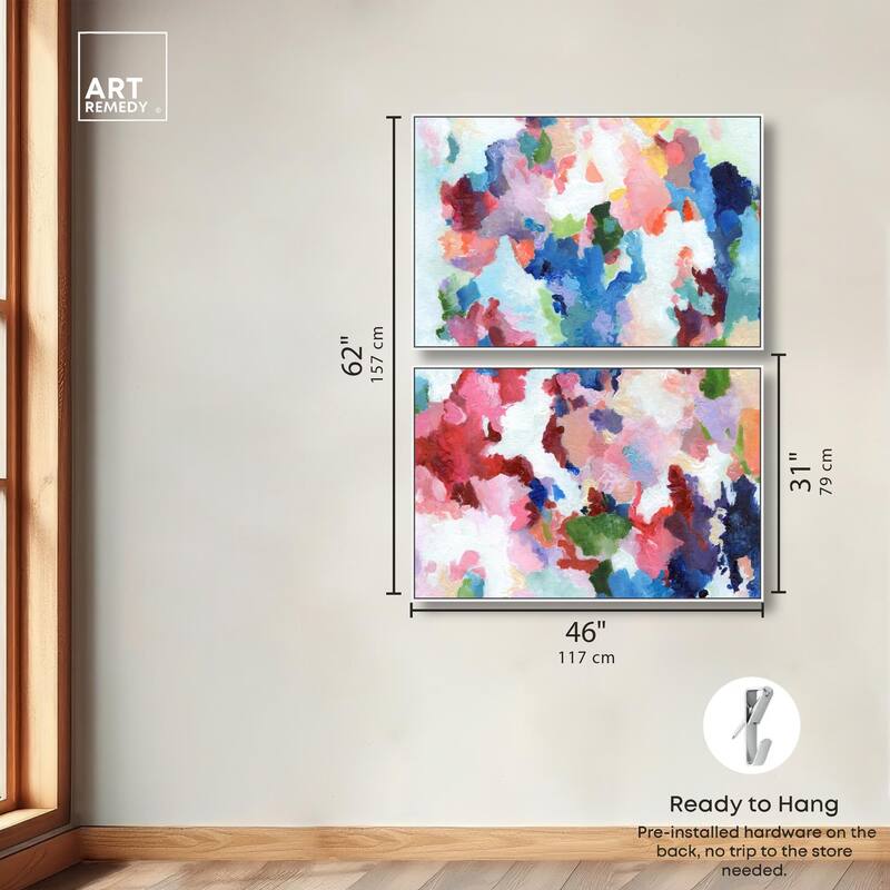 Bold Color Swirlz Canvas Set of 2 by Art Remedy