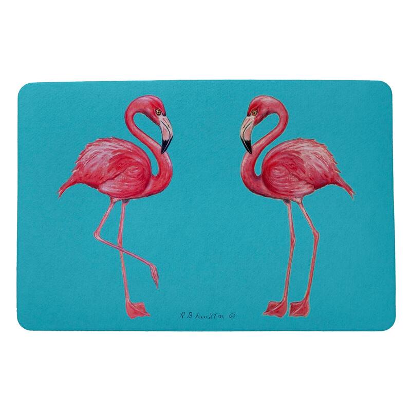 Betsy Drake Coastal Flamingo Door Mat - 18x26
