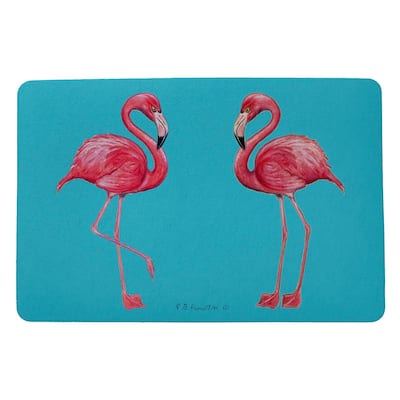 Betsy Drake Coastal Flamingo Door Mat