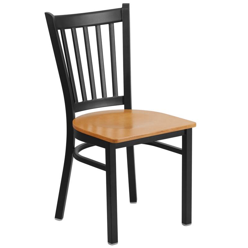 Vertical Back Metal Restaurant Chair - 17"W x 20.25"D x 34.25"H