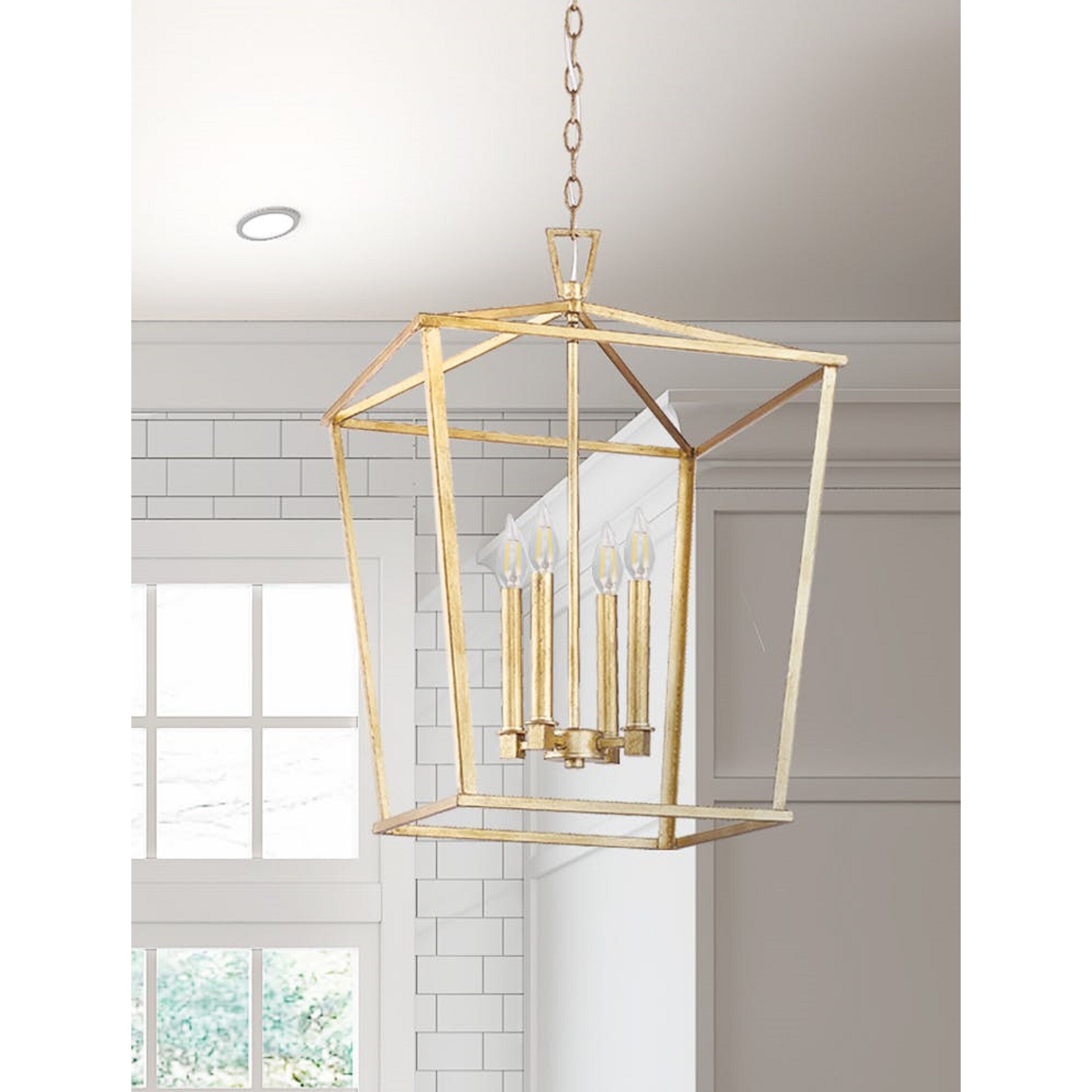 Shop Farmhouse Modern Kitchen Island Lantern Gold Finish