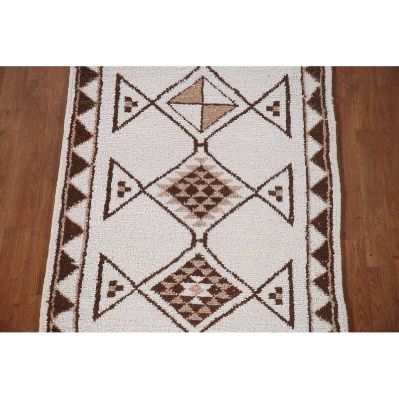 Plush Turkish Anatolian Runner Rug Hand-knotted Oriental Wool Carpet - 3'1"x 10'1"