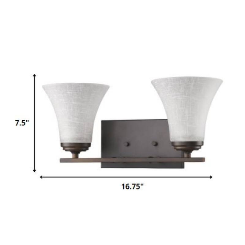 Wall Light with Tapered Glass Shade for Bedroom and Living Room