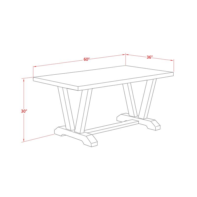 HomeStock 5-Piece Rectangle Natural Oak Finish Solid Wood Top Dining Table with 4 Parson Chair