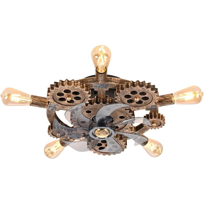 20Inch Farmhouse Ceiling Fans with Remote Control,6 Speed Reversible Flush Mount Low Profile Rustic Ceiling Fan - N/A