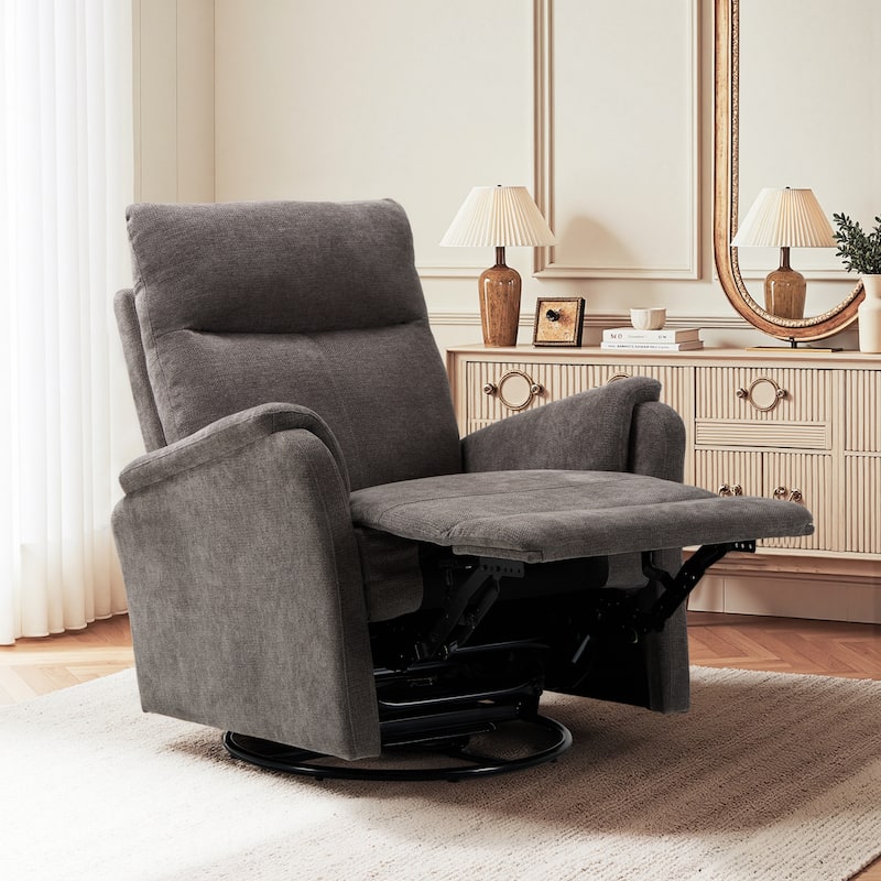 Fabric Recliner Sofa Chair Swivel Rocking Footrest-Single Seat for Living Room