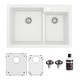 preview thumbnail 9 of 65, Karran 33" Top Mount Large/Small Bowl Quartz Kitchen Sink Kit - 33" x 22" x 9" White