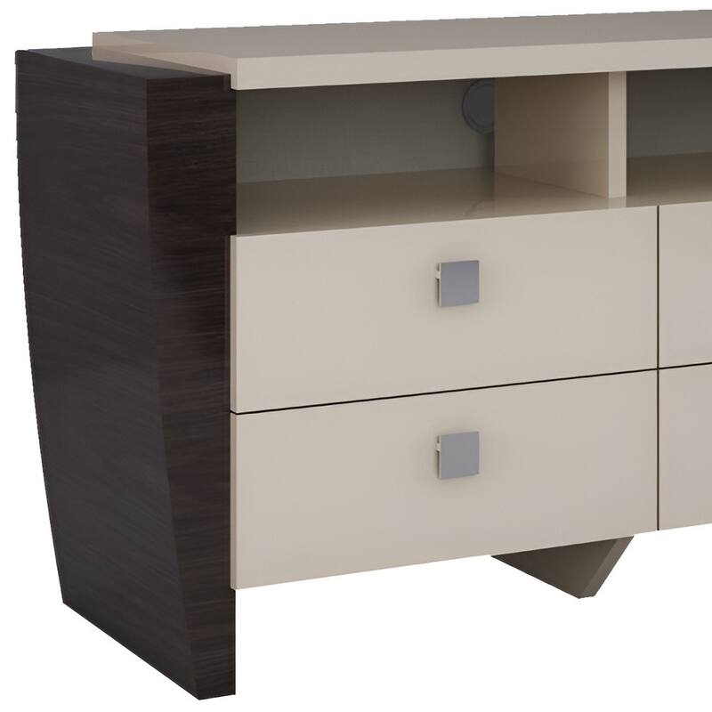 HomeRoots 51" Beige Enclosed and Open Storage - 51.00 in. x 28.00 in. x 19.00 in.