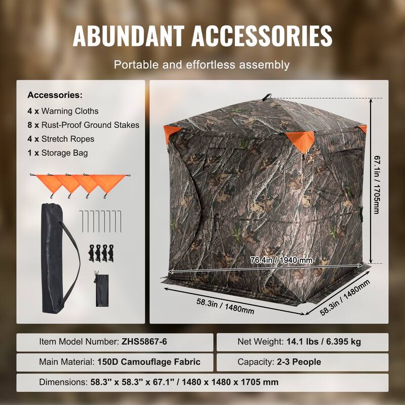 Hunting Blind Portable Resilient Hunting Tent for Turkey and Deer Hunting