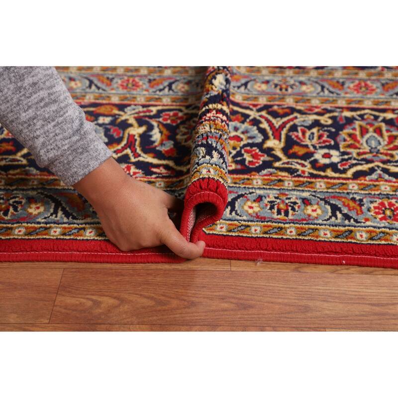 Traditional Red Kashan Turkish Area Rug Machine Made Carpet - 9'8" x 12'3"