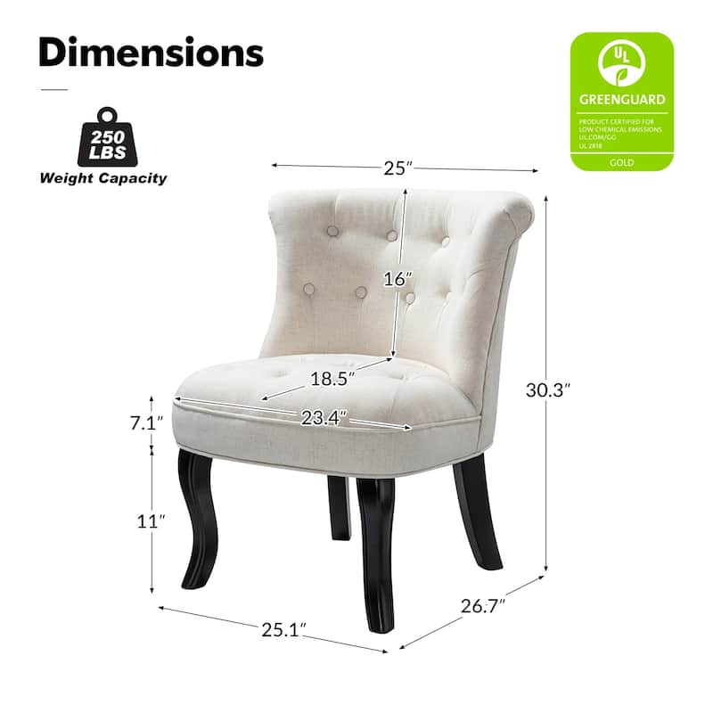 Paolino 25.1" Wide Traditional Velvet Button-tufted Back Stools with Wood Legs by HULALA HOME