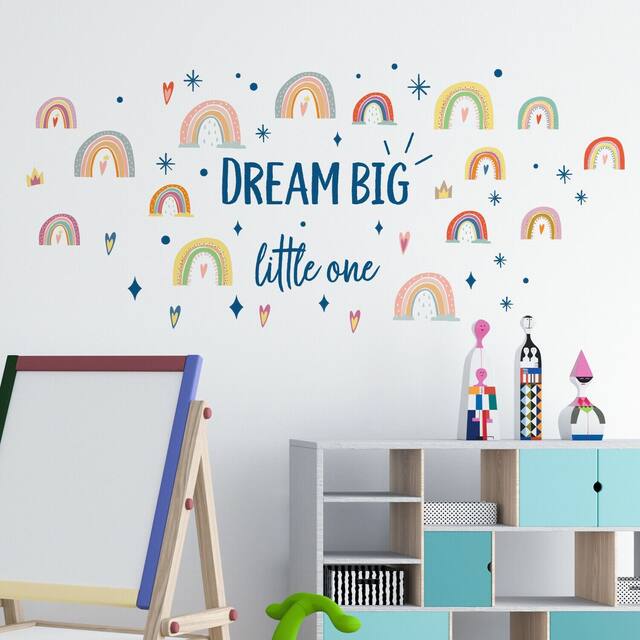 Walplus Colorful Rainbows Dream Big Kids Wall Stickers Nursery Décor
