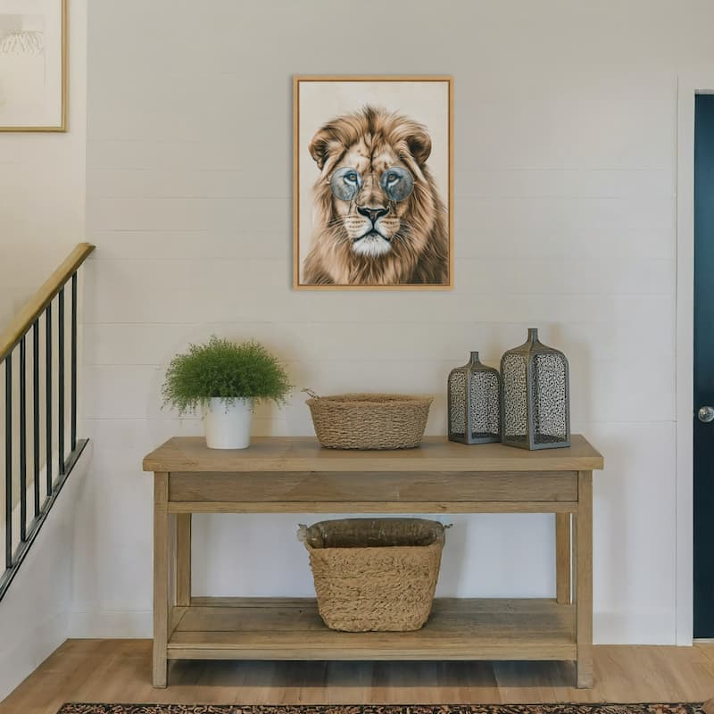 Cool Cat by Mowzu Framed Canvas Wall Art