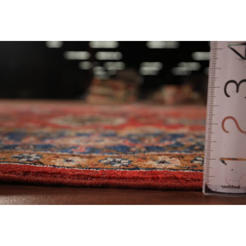 Vegetable Dye Heriz Area Rug Hand-Knotted Traditional Wool Carpet - 5'11" x 9'0"