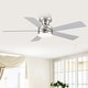 preview thumbnail 1 of 9, Kviflon 46" Low Profile Ceiling Fan with Light and Remote 3 Color Temperature Dimmiable LED,Powerful Airflow,DC Motor Nickle