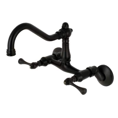 Kingston Brass Vintage 6 in. Adjustable Center Wall Mount Kitchen Faucet