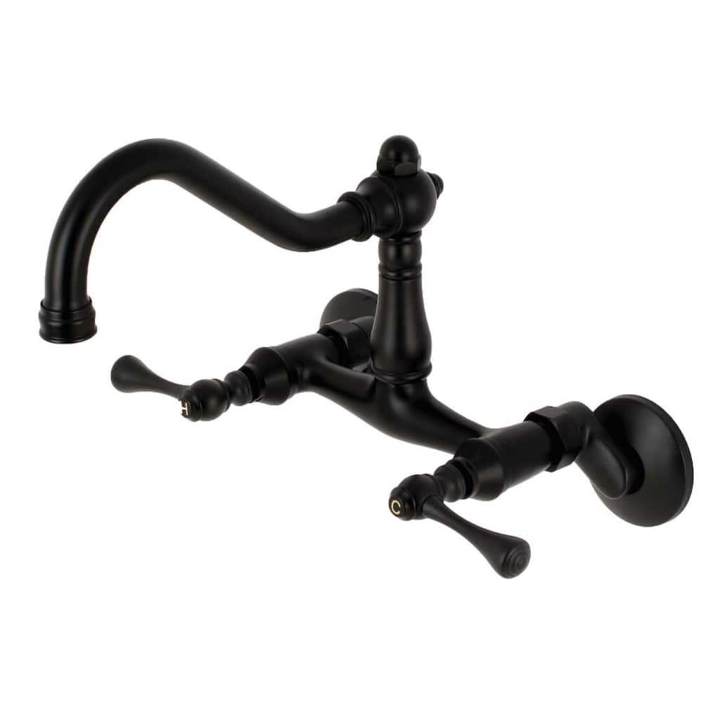 Kingston Brass Vintage 6 in. Adjustable Center Wall Mount Kitchen Faucet