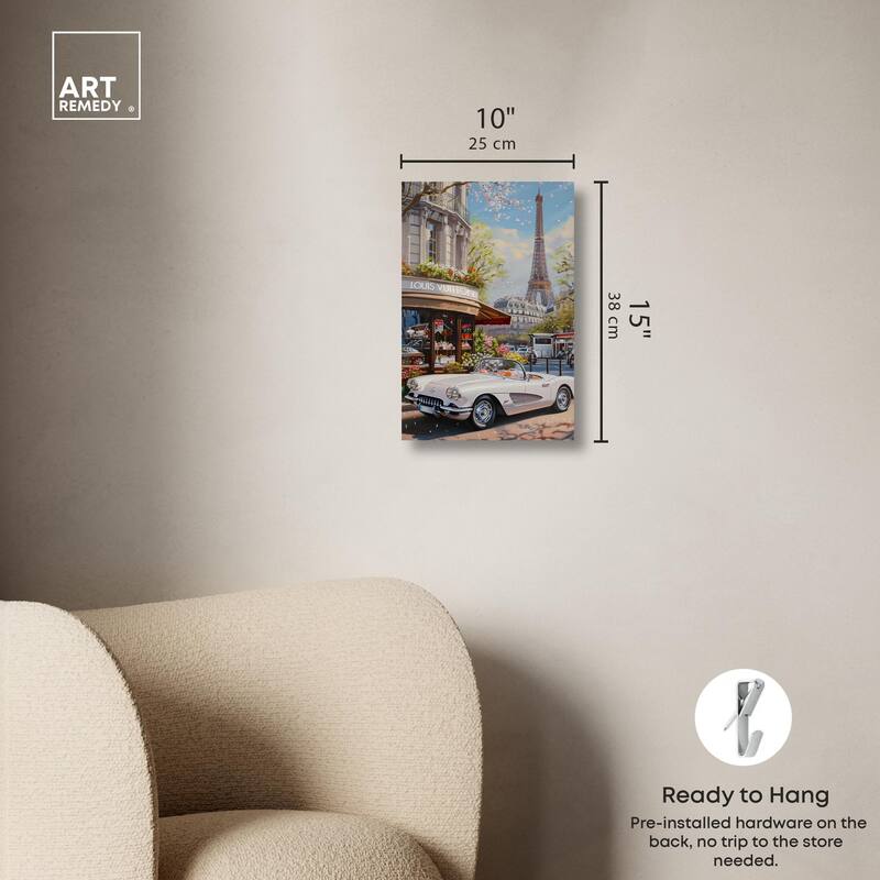 A View of Paris from the Car Canvas by Art Remedy, Gallery Wrapped