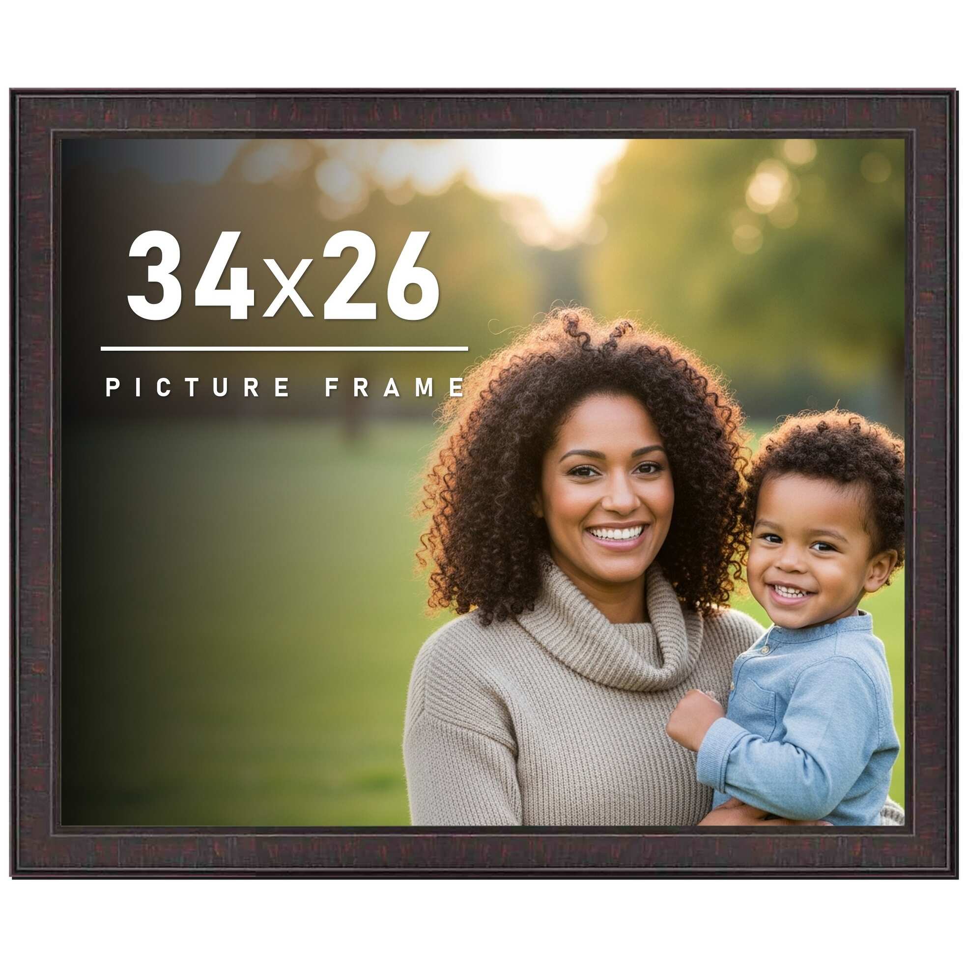 34x26 Frame Brown Solid Wood Picture Frame - Complete Modern Photo