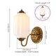 preview thumbnail 25 of 23, 1-Light Vintage Aged Antique Brass Finish Lantern Shaped Wall Light with Milk/Green Glass for Bedroom, Hallways