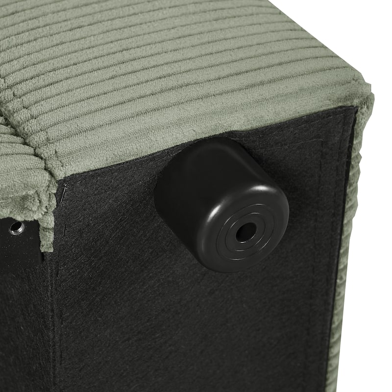 Roomfitters Oversized Chaise Lounge Chair with Storage Ottoman and Built-in USB Charging Port, Corduroy Sleeper Couch