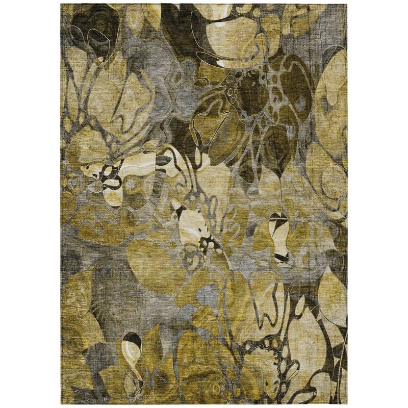 Almoto Graceful Floral Weather Resistant Classic Meets Modern Outdoor Rug