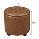 preview thumbnail 6 of 49, Adeco Faux Leather Round Storage Ottoman with Tufted