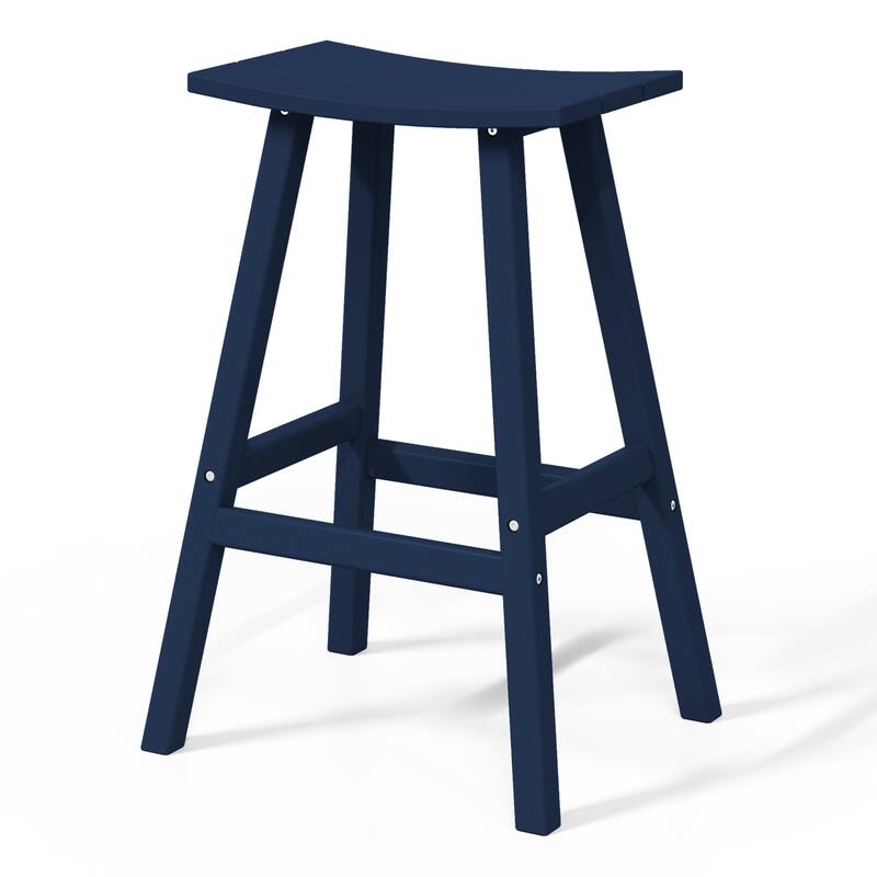Laguna Hdpe All Weather Outdoor Patio 29" Saddle Seat Bar Stool (Set Of 3)