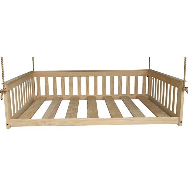 Pine Full Mission Hanging Daybed with Rope - Unfinished