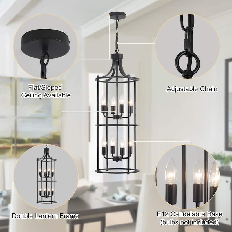 Starsky 8 Light Kitchen Hall Foyer Round Caged Chandelier
