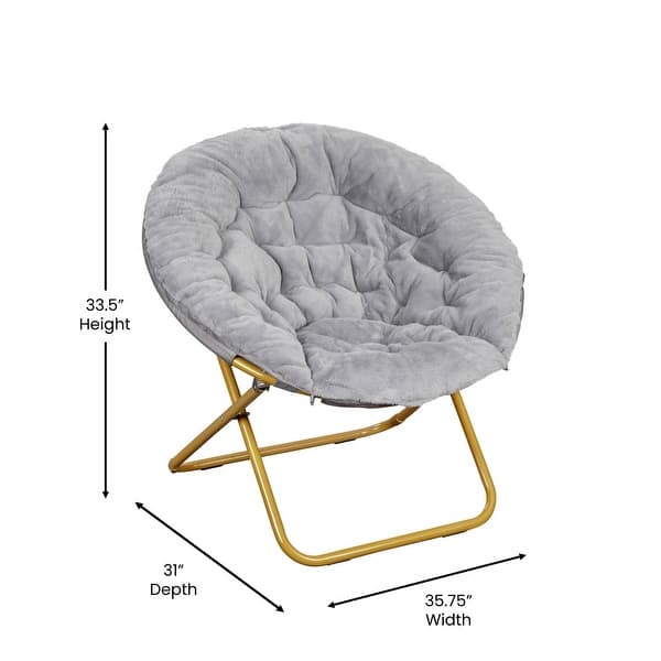 dimension image slide 0 of 7, Folding XL Saucer Chair for Dorm or Bedroom