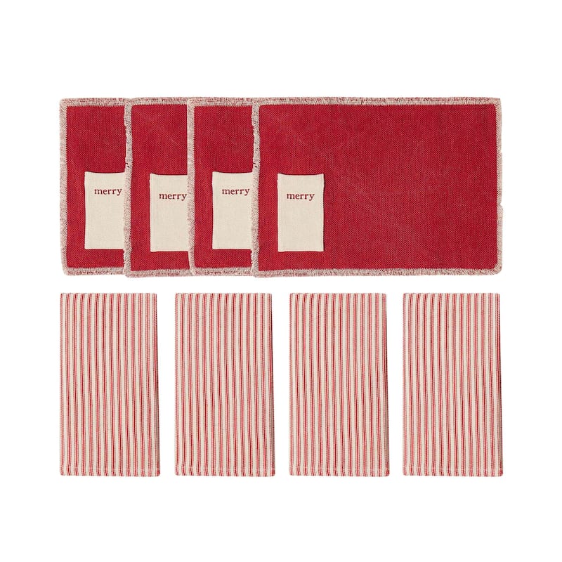 Avanti Linens Merry 4-Pack Placemat & 4-Pack Napkin Set