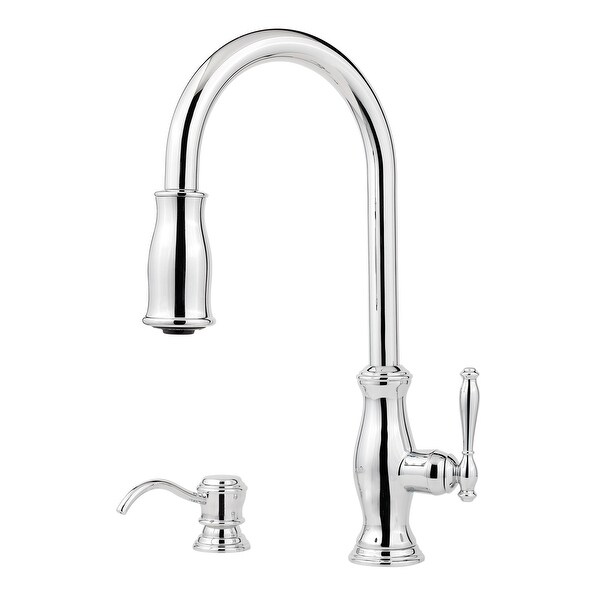 Pfister GT529-TM Hanover 2 Function Pullout Spray High Arc Kitchen Faucet with AccuDock Sprayhead, Flex-Line Supply Lines and