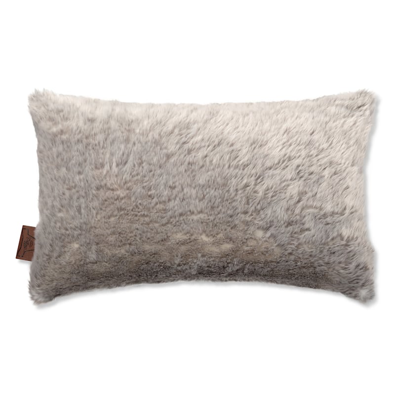 12x20 2-tone Fabulous Fake Fur Throw Pillow - Grey Arctic Wolf, 1 PCS