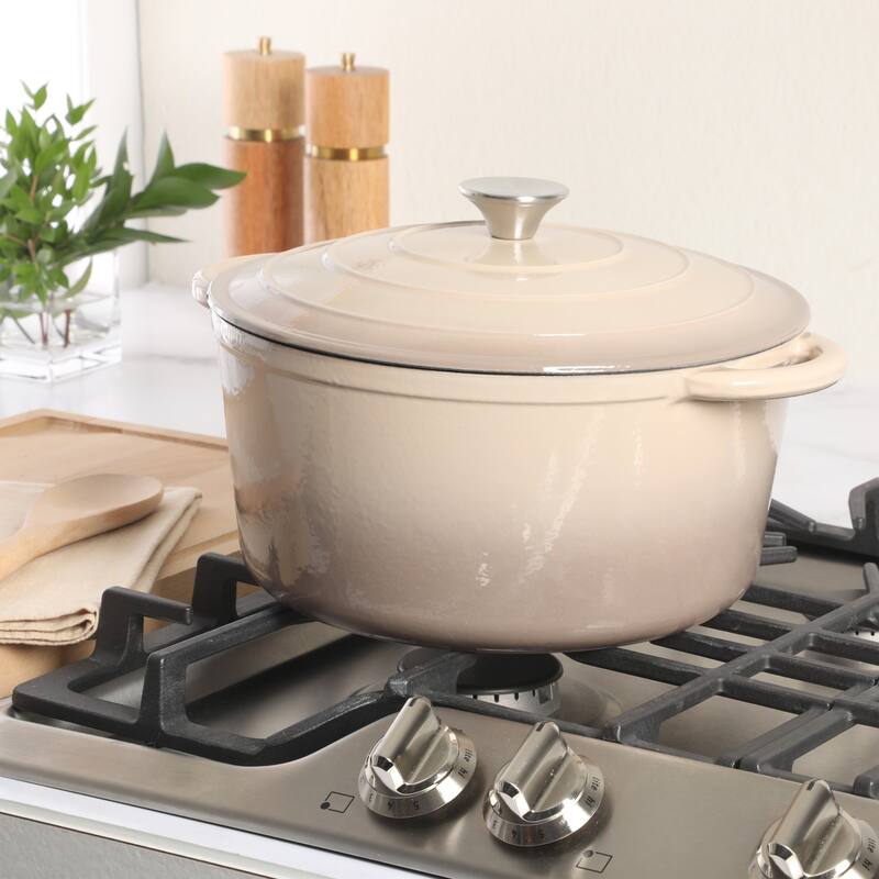 Gibson Home Enameled Cast Iron Dutch Oven Pot with Lid